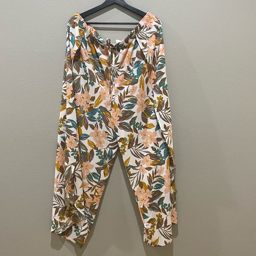 Fresh Water Floral Swim Cover Up Pants Size 1X